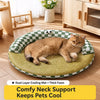 Round Woven Pet Bed with Removable, Washable Two-Layer Mat