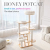 Natural Rubberwood Cat Tree with Hideaway House