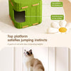 4-Level Solid Wood Cat Tree with Enclosed Hideaway