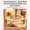 Large Wooden Cat Tree with Scratching Posts, Steps & Cat Houses