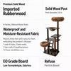 Natural Rubberwood Cat Tree with Hideaway House