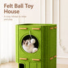 4-Level Solid Wood Cat Tree with Enclosed Hideaway
