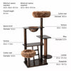 Natural Rubberwood Cat Tree with Hideaway House