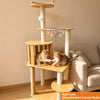 Large Wooden Cat Tree with Scratching Posts, Steps & Cat Houses