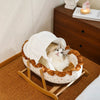 French-Style Cat Bed with Rocking Base
