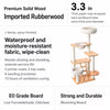 Natural Rubberwood Cat Tree with Hideaway House