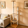 Large Wooden Cat Tree with Scratching Posts, Steps & Cat Houses