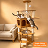 Large Wooden Cat Tree with Scratching Posts, Steps & Cat Houses