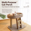 Compact Cat Tree with Sisal Scratching Post and Resting Bed