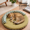 Round Woven Pet Bed with Removable, Washable Two-Layer Mat
