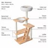 Natural Rubberwood Cat Tree with Hideaway House