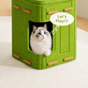 4-Level Solid Wood Cat Tree with Enclosed Hideaway