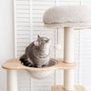 Natural Rubberwood Cat Tree with Hideaway House