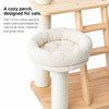 Natural Rubberwood Cat Tree with Hideaway House