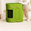 4-Level Solid Wood Cat Tree with Enclosed Hideaway
