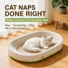 Oval Cat Scratcher Bed with Built-In Lounger