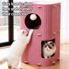 4-Level Solid Wood Cat Tree with Enclosed Hideaway