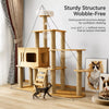 Large Cat Tree with Scratching Posts, Hideaway, and Climbing Perches