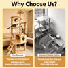 Large Wooden Cat Tree with Scratching Posts, Steps & Cat Houses