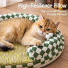 Round Woven Pet Bed with Removable, Washable Two-Layer Mat