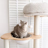 Natural Rubberwood Cat Tree with Hideaway House
