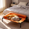 Raised Faux Leather Pet Cot for Small and Medium Dogs and Cats